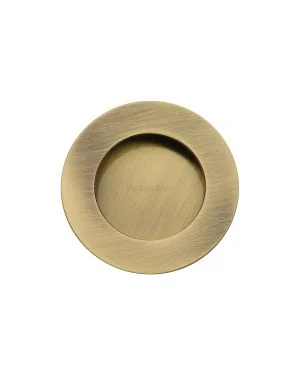 Round Flush Pull Antique Brass finish