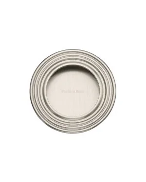 Round Reeded Flush Pull Satin Nickel finish