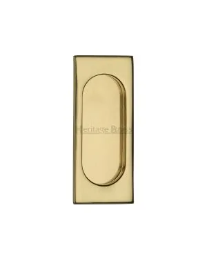 Flush Pull Handle 105mm Polished Brass Finish