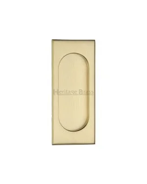 Flush Pull Handle 105mm Satin Brass Finish