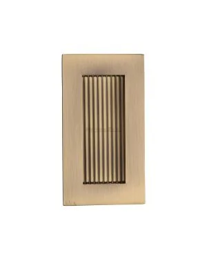 Reeded Rectangular Flush Pull 105 x 58mm Antique Brass finish