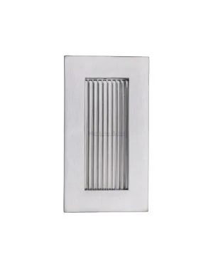 Reeded Rectangular Flush Pull 105 x 58mm&nbsp;Satin Chrome finish