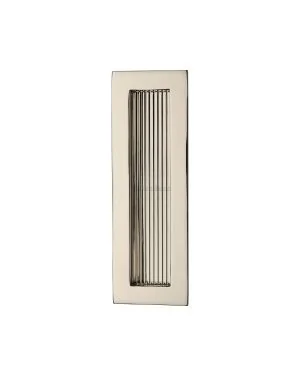 Reeded Rectangular Flush Pull 175 x 58mm Polished Nickel finish