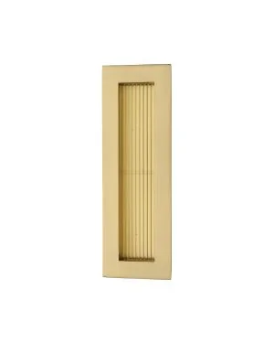 Reeded &nbsp;Rectangular Flush Pull 175 x 58mm Satin Brass finish