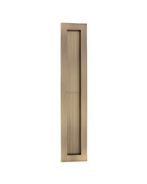 Reeded Rectangular Flush Pull 300 x 58mm Antique Brass finish