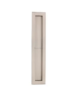 Reeded Rectangular Flush Pull 300 x 58mm Satin Nickel finish