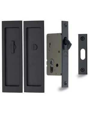 Flush Pull Privacy Set 197mm Matt Black finish