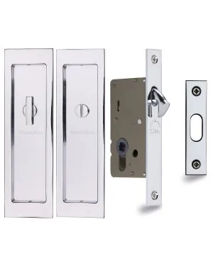 Flush Pull Privacy Set 197mm Polished Chrome finish