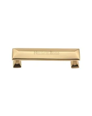 Heritage Brass Cabinet Pull Pyramid Design 96mm CTC Polished Brass Finish