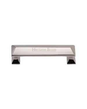 Heritage Brass Cabinet Pull Pyramid Design 96mm CTC Polished Nickel Finish