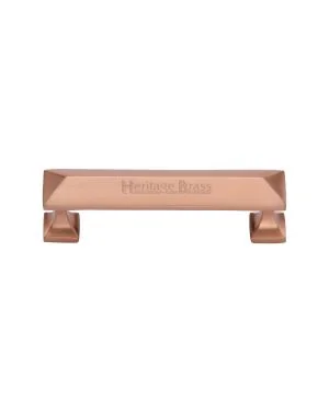 Heritage Brass Cabinet Pull Pyramid Design 96mm CTC Satin Rose Gold Finish