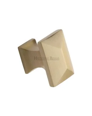 Heritage Brass Cabinet Knob Anvil Design 35mm Satin Brass Finish