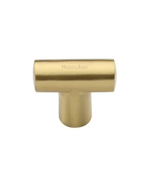 Heritage Brass Cabinet Knob T Shaped 35mm Satin Brass finish