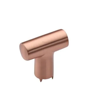 Heritage Brass Cabinet Knob T Shaped 35mm Satin Rose Gold finish