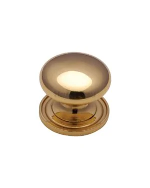 Heritage Brass Cabinet Knob Round Design 25mm Polished Brass finish