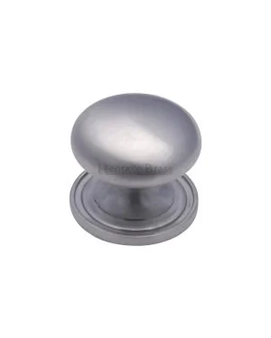 Heritage Brass Cabinet Knob Round Design 25mm Satin Chrome finish