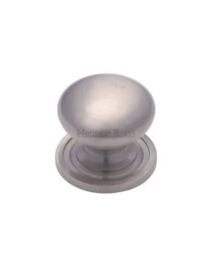 Heritage Brass Cabinet Knob Round Design 25mm Satin Nickel finish