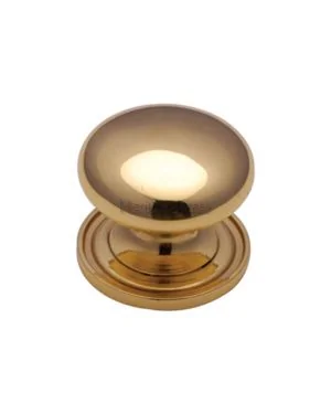 Heritage Brass Cabinet Knob Round Design 32mm Polished Brass finish