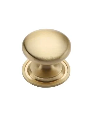 Heritage Brass Cabinet Knob Round Design 32mm Satin Brass finish