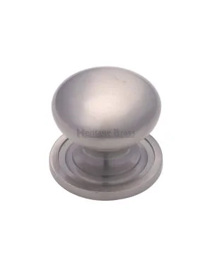 Heritage Brass Cabinet Knob Round Design 32mm Satin Nickel finish
