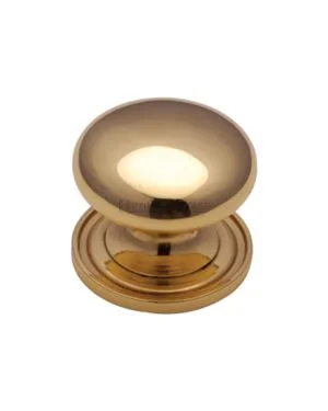 Heritage Brass Cabinet Knob Round Design 38mm Polished Brass finish