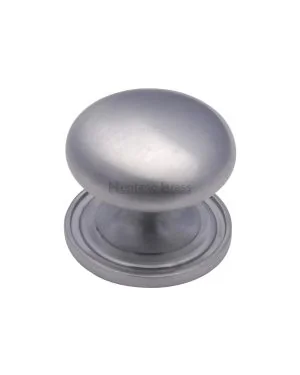 Heritage Brass Cabinet Knob Round Design 38mm Satin Chrome finish