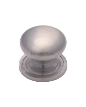 Heritage Brass Cabinet Knob Round Design 38mm Satin Nickel finish