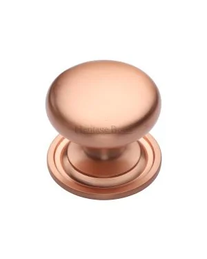 Heritage Brass Cabinet Knob Round Design 38mm Satin Rose Gold finish