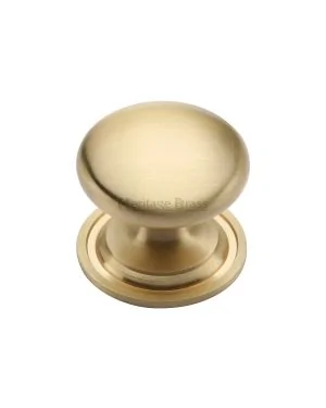 Heritage Brass Cabinet Knob Round Design 48mm Satin Brass finish