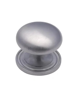 Heritage Brass Cabinet Knob Round Design 48mm Satin Chrome finish