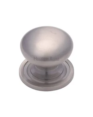 Heritage Brass Cabinet Knob Round Design 48mm Satin Nickel finish