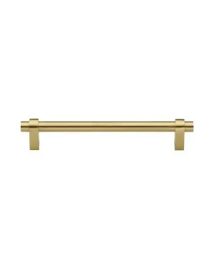 Heritage Brass Cabinet Pull Industrial Design 160mm CTC Satin Brass Finish