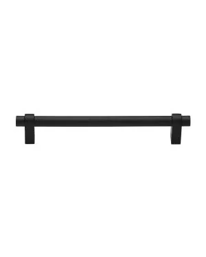 Heritage Brass Cabinet Pull Industrial Design 192mm CTC Matt Black Finish