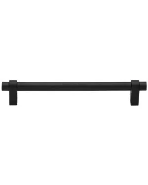 Heritage Brass Cabinet Pull Industrial Design 256mm CTC Matt Black Finish