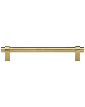 Heritage Brass Cabinet Pull Industrial Design 256mm CTC Satin Brass Finish