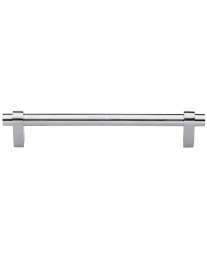 Heritage Brass Cabinet Pull Industrial Design 256mm CTC Satin Chrome Finish