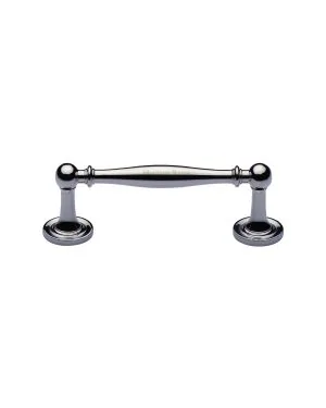 Heritage Brass Cabinet Pull Colonial Design 96mm CTC Polished Chrome Finish
