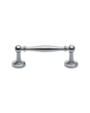 Heritage Brass Cabinet Pull Colonial Design 96mm CTC Satin Chrome Finish
