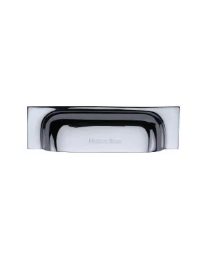 Heritage Brass Drawer Pull 96mm CTC Polished Chrome Finish