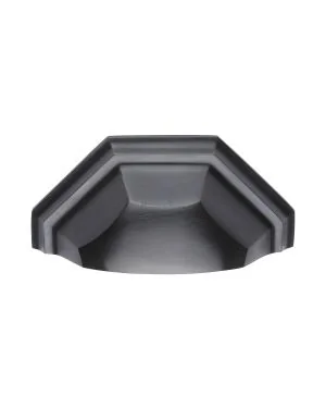 Heritage Brass Drawer Pull Deco Design 89mm CTC Matt Black Finish