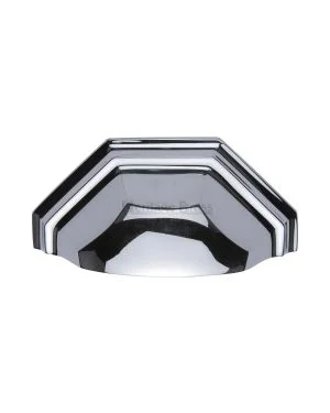 Heritage Brass Drawer Pull 89mm CTC Polished Chrome Finish
