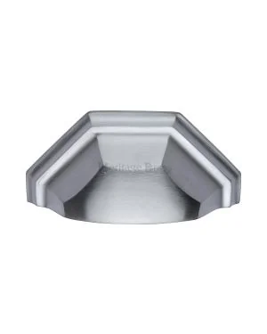 Heritage Brass Drawer Pull 89mm CTC Satin Chrome Finish