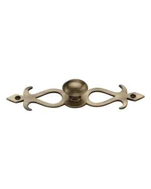 Heritage Brass Cabinet Knob Oval/Backplate Design 32mm Antique finish