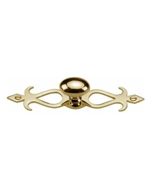 Heritage Brass Cabinet Knob Oval/Backplate Design 32mm Polished Brass finish