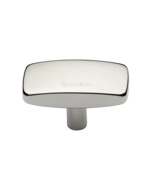 Heritage Brass Cabinet Knob Rectangular Design 41mm Polished Nickel finish