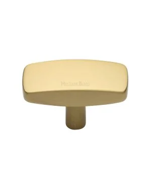 Heritage Brass Cabinet Knob Rectangular Design 41mm Satin Brass finish