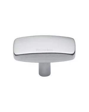 Heritage Brass Cabinet Knob Rectangular Design 41mm Satin Chrome finish