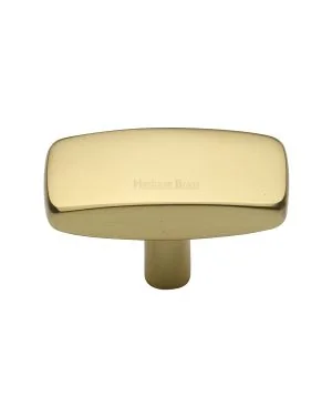 Heritage Brass Cabinet Knob Rectangular Design 47mm Polished Brass finish