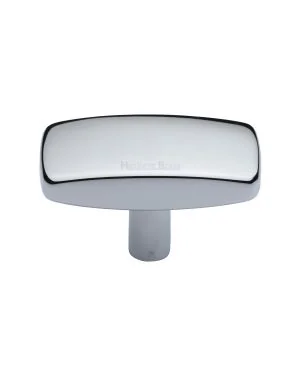 Heritage Brass Cabinet Knob Rectangular Design 47mm Polished Chrome finish