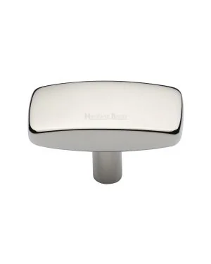 Heritage Brass Cabinet Knob Rectangular Design 47mm Polished Nickel finish